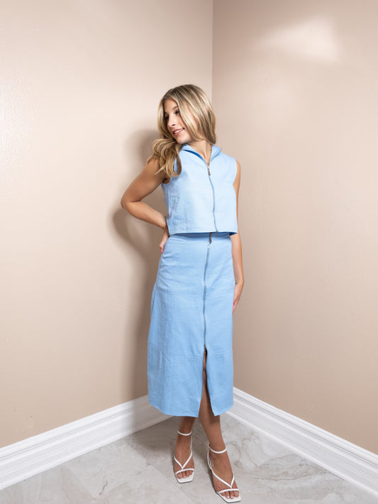 Portofino Stitch Denim Skirt