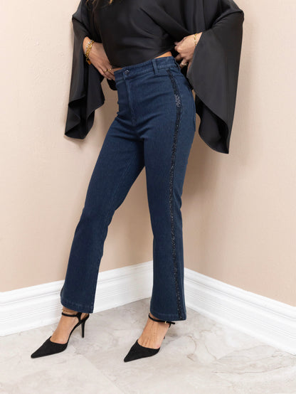 Lyssé Bette Embellished Zip Front Ankle Baby Boot Jeans