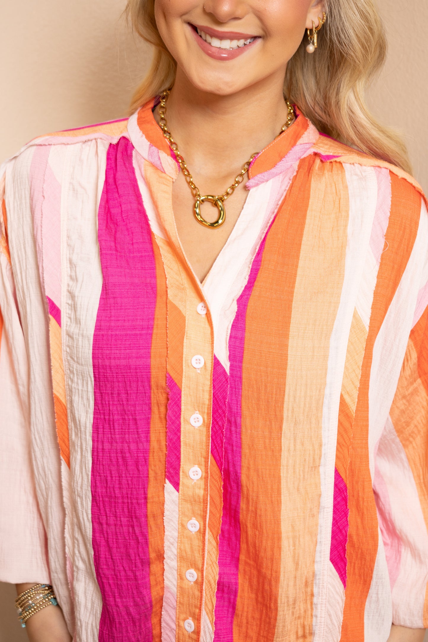 Sunset Stroll Striped Blouse
