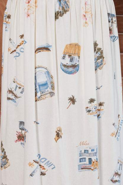Postcard Dreams Linen Midi Dress