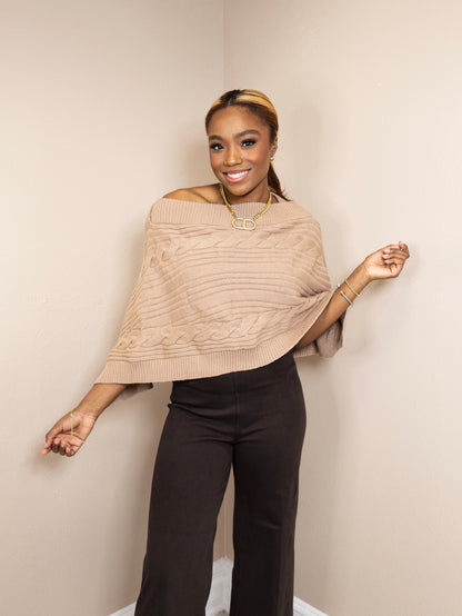 Cabin Cozy Sweater Poncho