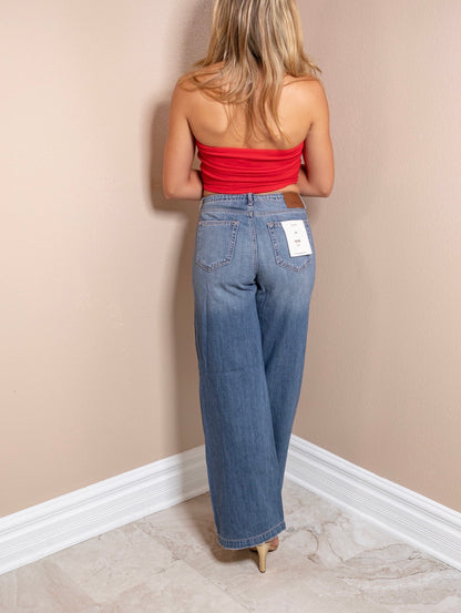 Hidden Nori Mid Rise Drawstring Wide Legs
