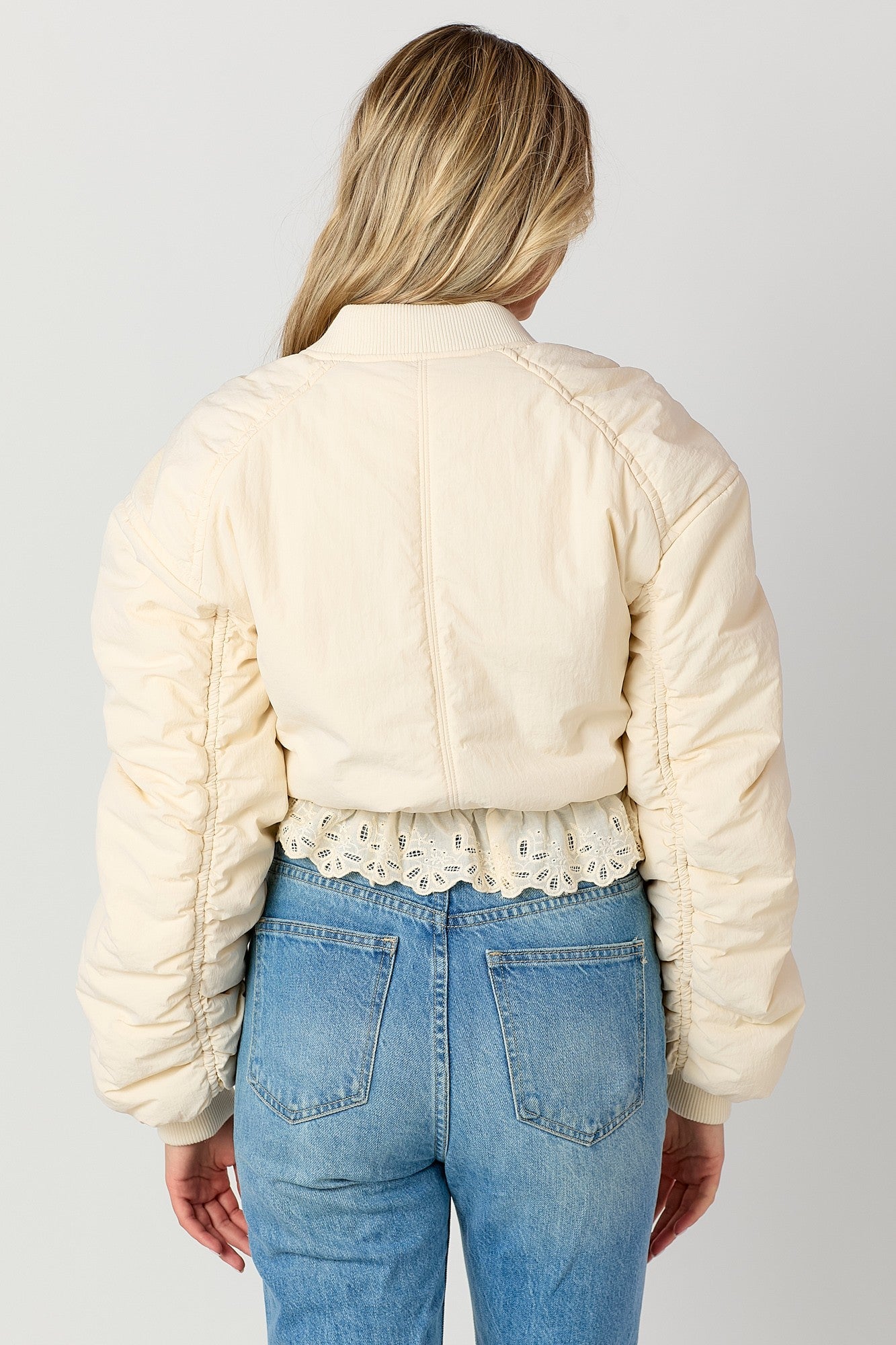 Lucy Lace Trim Bomber Jacket