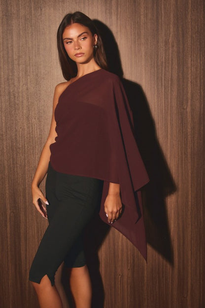 Draped Desire Chiffon Top