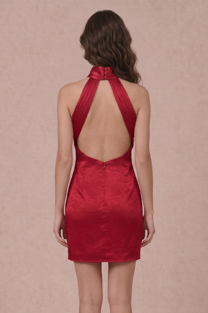 Scarlet Satin Mini Dress