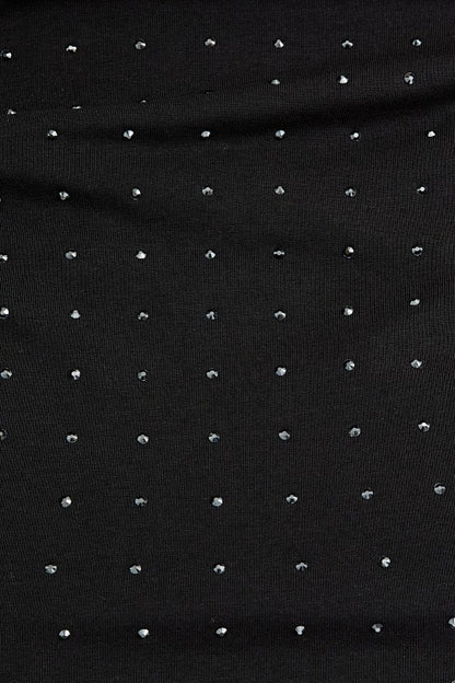 Soft-Drape Rhinestone Off-Shoulder Top