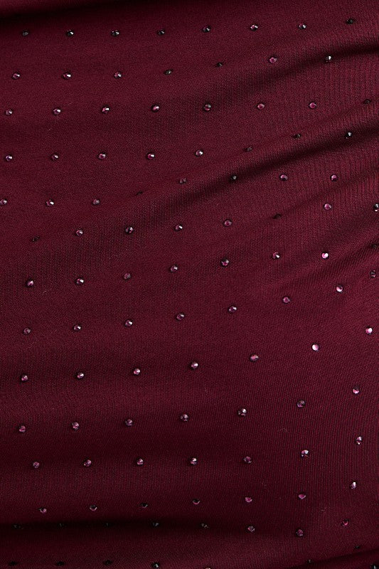 Soft-Drape Rhinestone Off-Shoulder Top