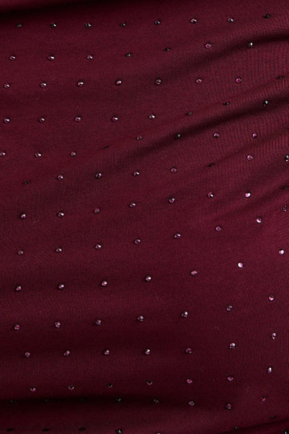 Soft-Drape Rhinestone Off-Shoulder Top