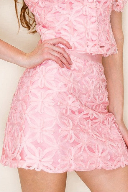 Sweet Peony Lace Mini Skirt
