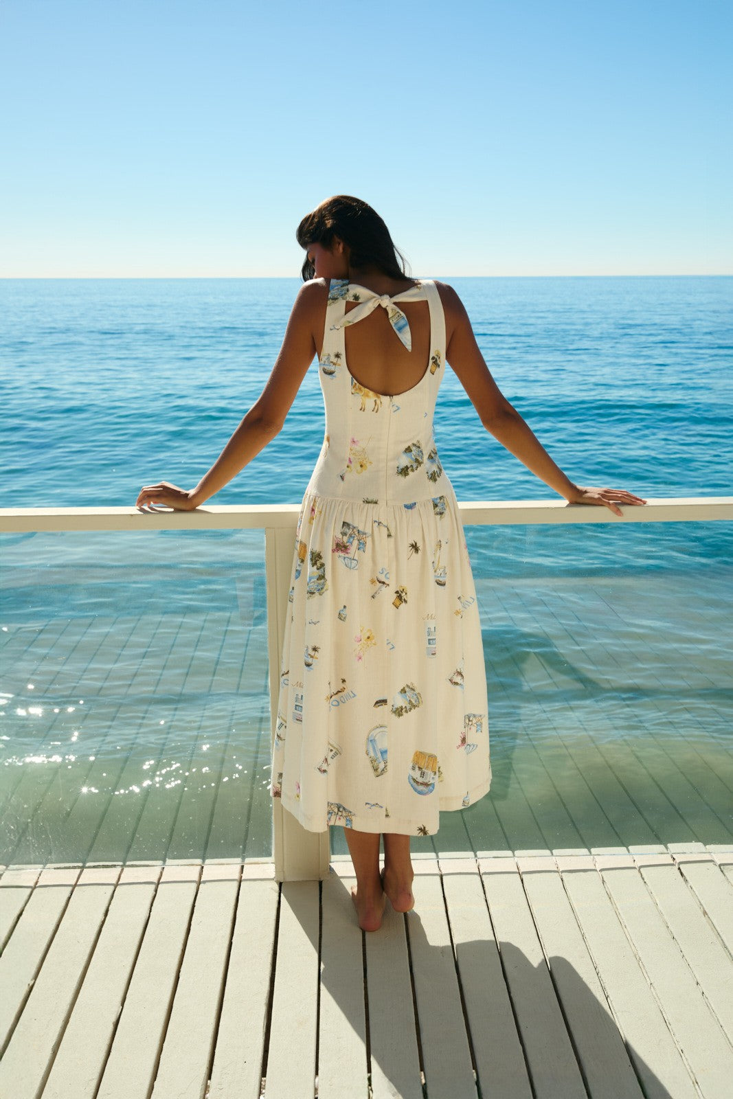 Postcard Dreams Linen Midi Dress
