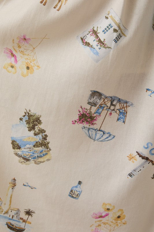 Postcard Dreams Linen Midi Dress