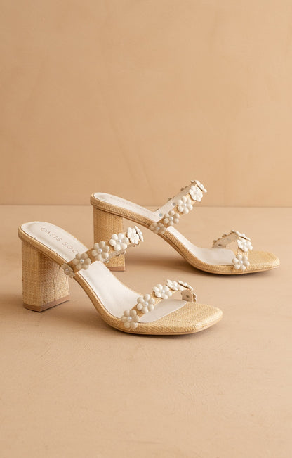 Floral Raffia Heel