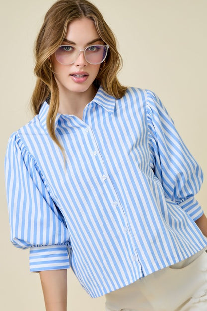 Parkside Puff Sleeve Stripe Top