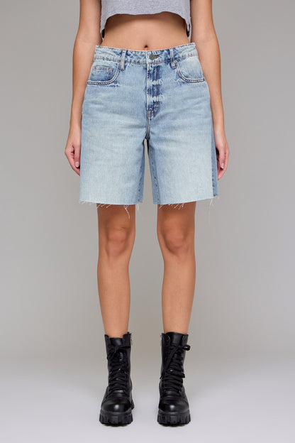 Hidden Marlin High Rise Longline Denim Shorts