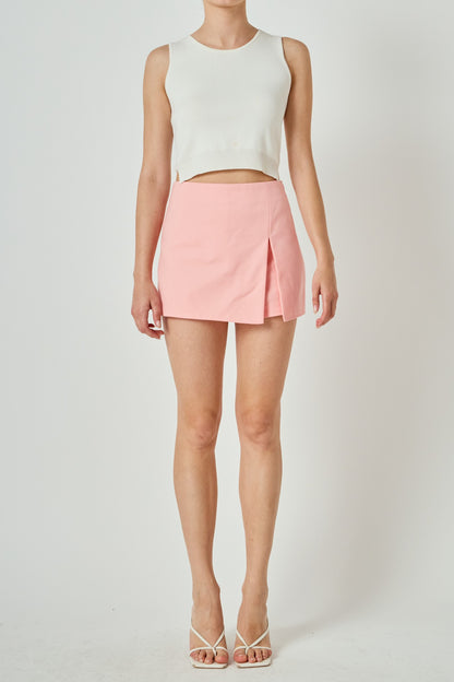 English Factory Slit Detail High-Waisted Skort