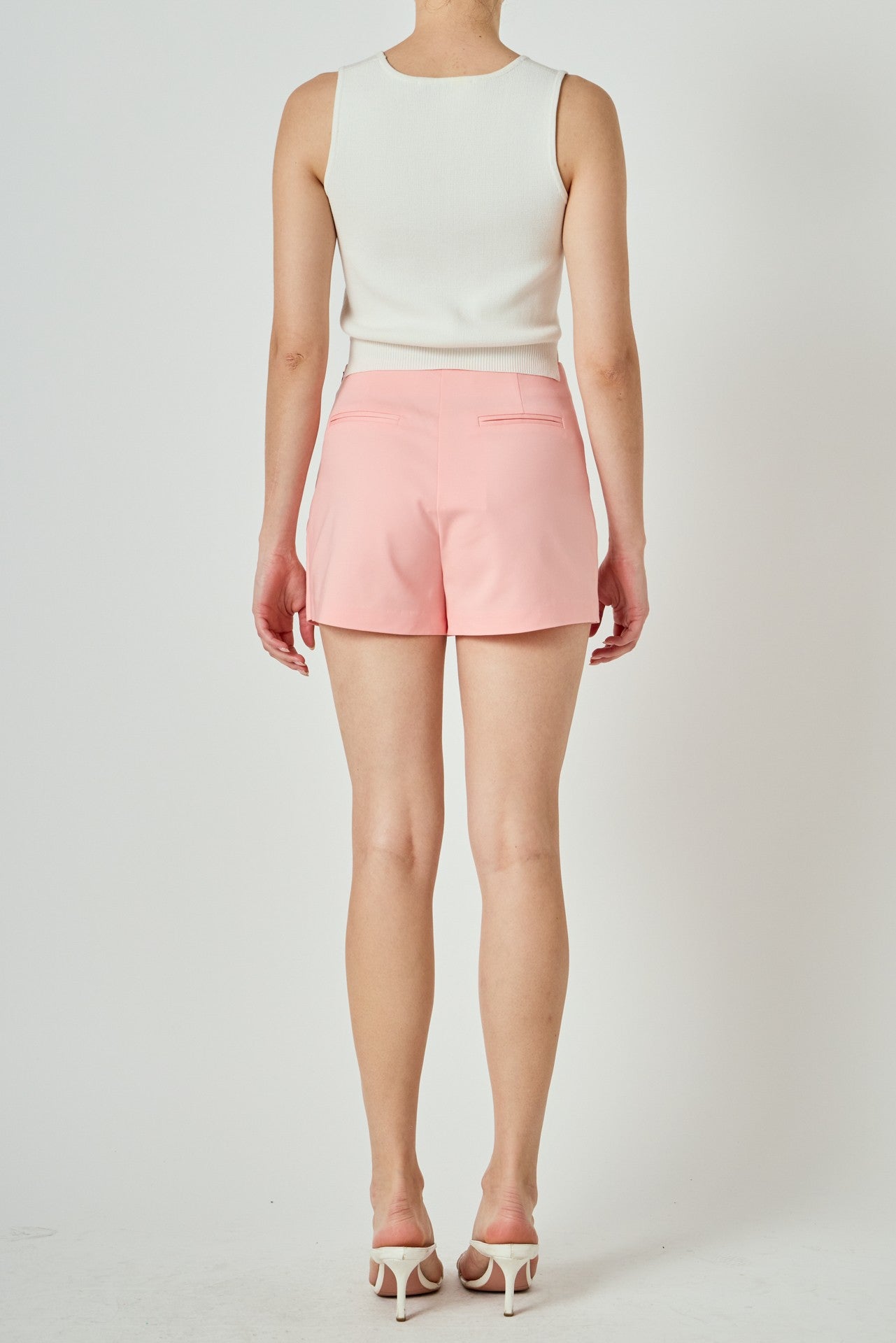 English Factory Slit Detail High-Waisted Skort