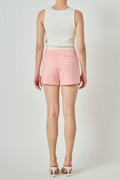 English Factory Slit Detail High-Waisted Skort