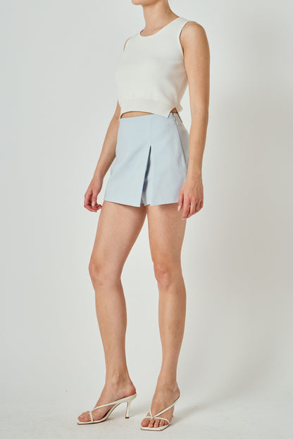 English Factory Slit Detail High-Waisted Skort