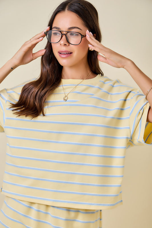 Just My Type Yellow Stripe Top