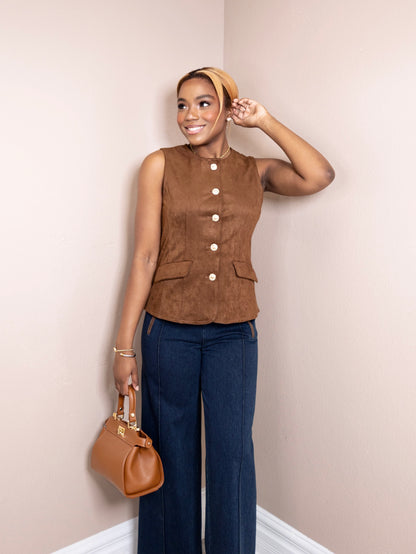 Cocoa & Gold Vest Top