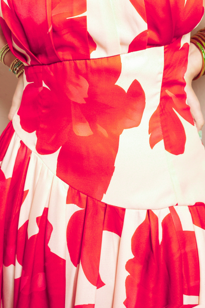 Santorini Bloom Halter Dress