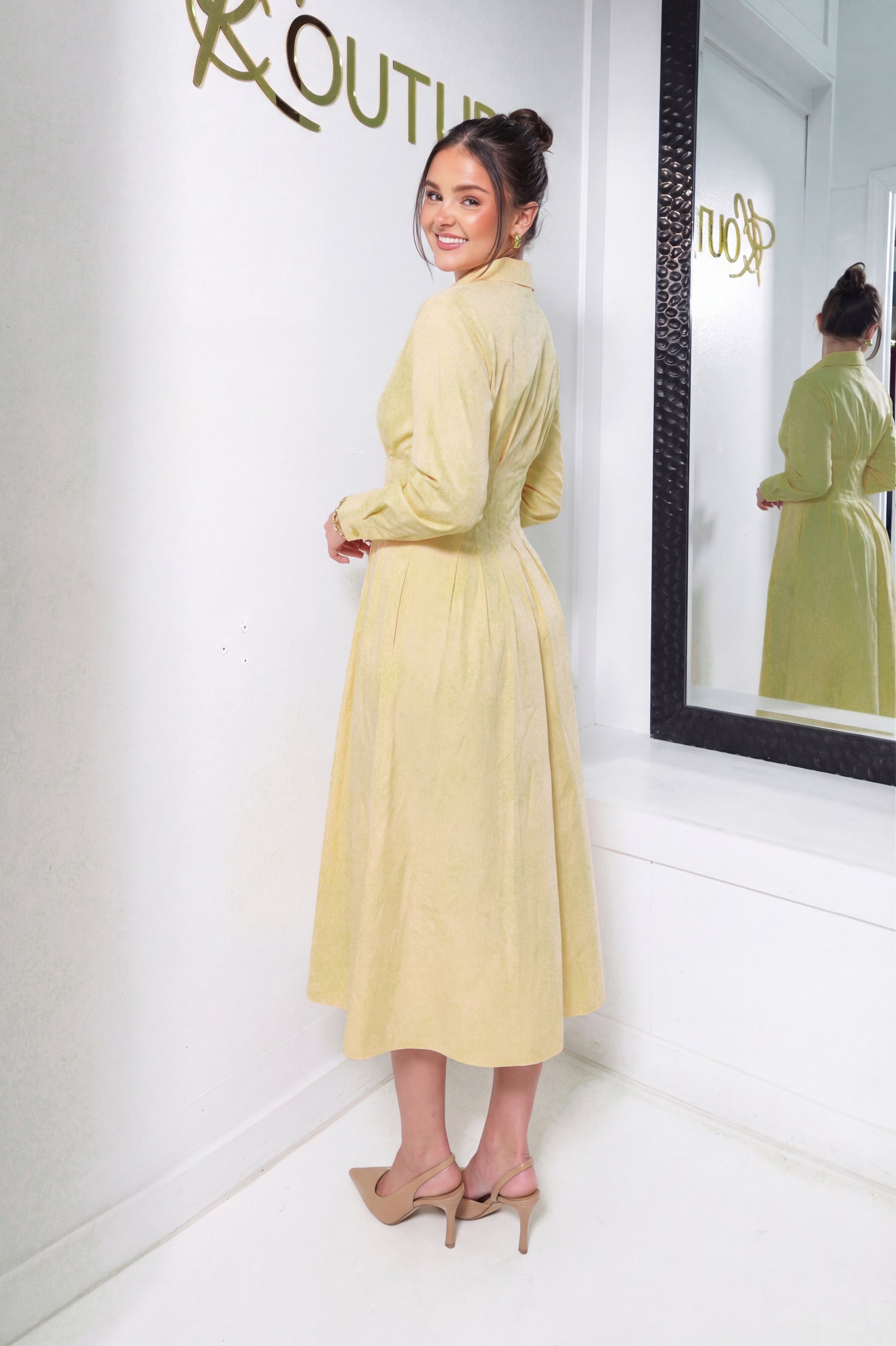 English Factory Butter Petals Shirt Dress Butter YELLOW / Large (10/12)