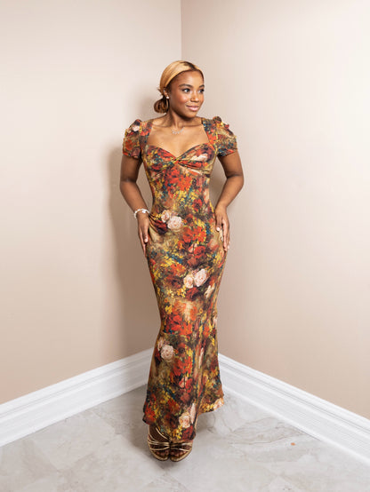 Vintage Garden Midi Dress