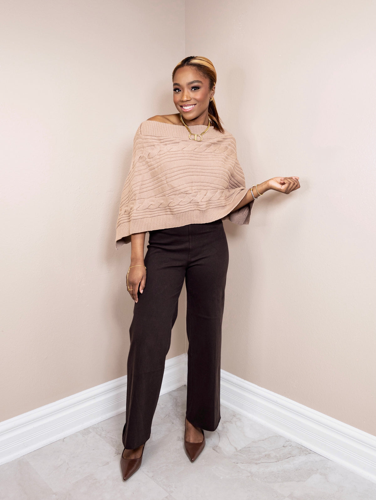 Cabin Cozy Sweater Poncho