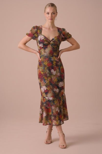Vintage Garden Midi Dress