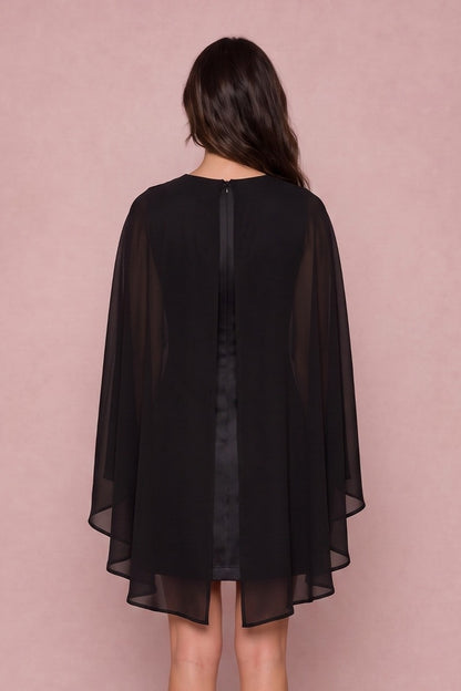 Black Swan Cape Mini Dress