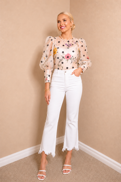 Garden Party Polka Dot Blouse