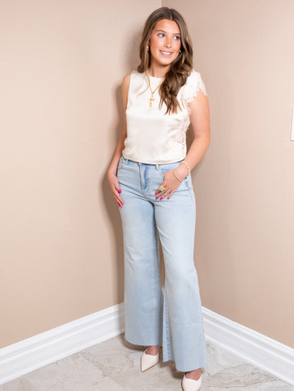 Dear John Fiona Rain Drops Wide Leg Jeans