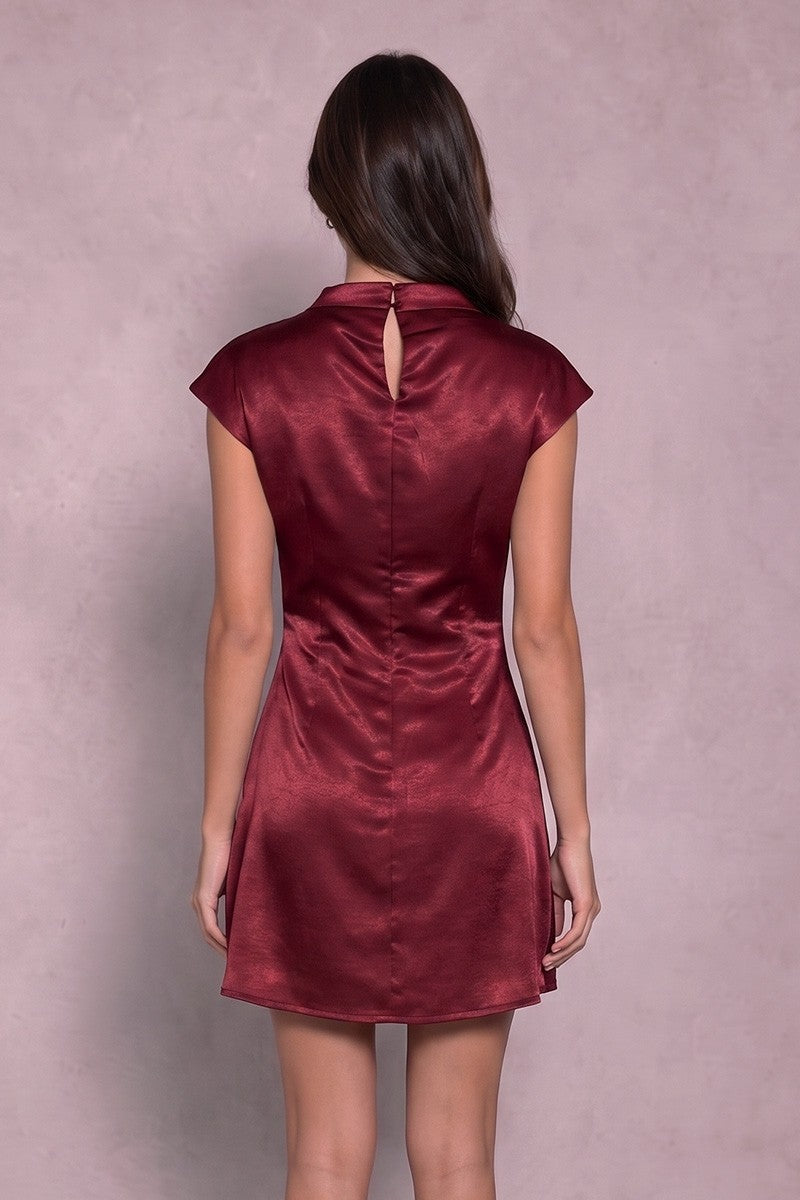 Ruby Hour Satin Mini Dress