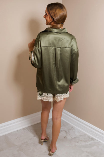 Satin & Lace After Hours Shorts Set