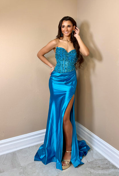 Velouré Glam Beaded Gown