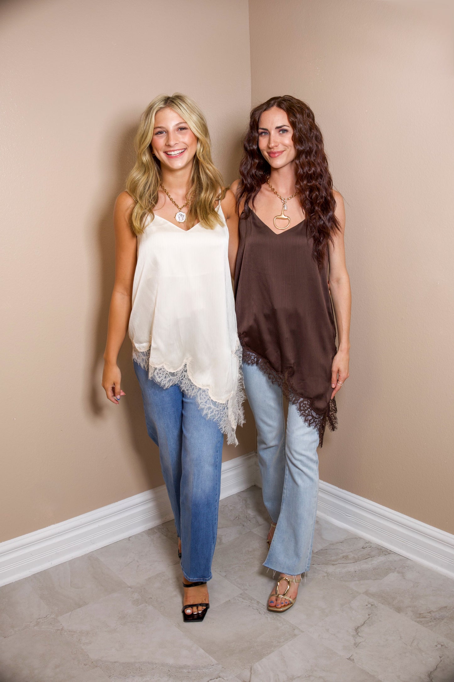 Asymmetry Allure Lace Cami Top