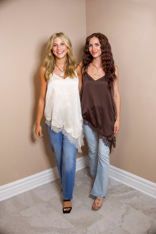 Asymmetry Allure Lace Cami Top