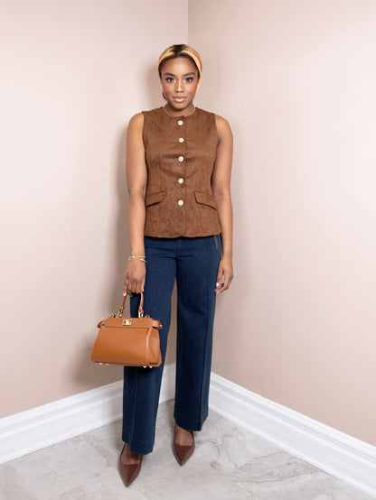 Cocoa & Gold Vest Top