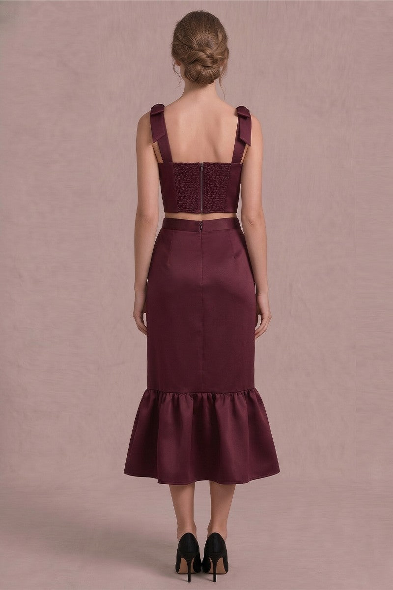Wine & Bliss Midi Skirt
