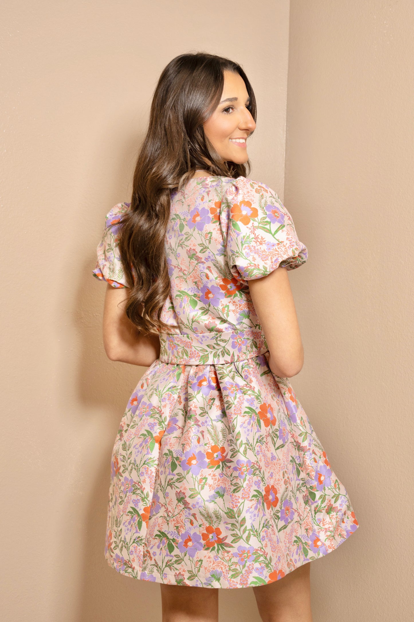 Whimsical Floral Flare Mini Dress