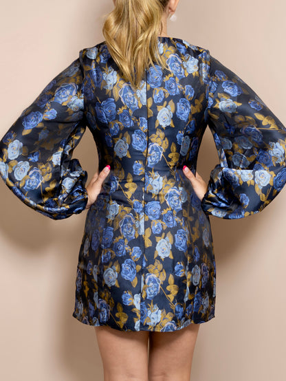 Blue Petals Mini Dress