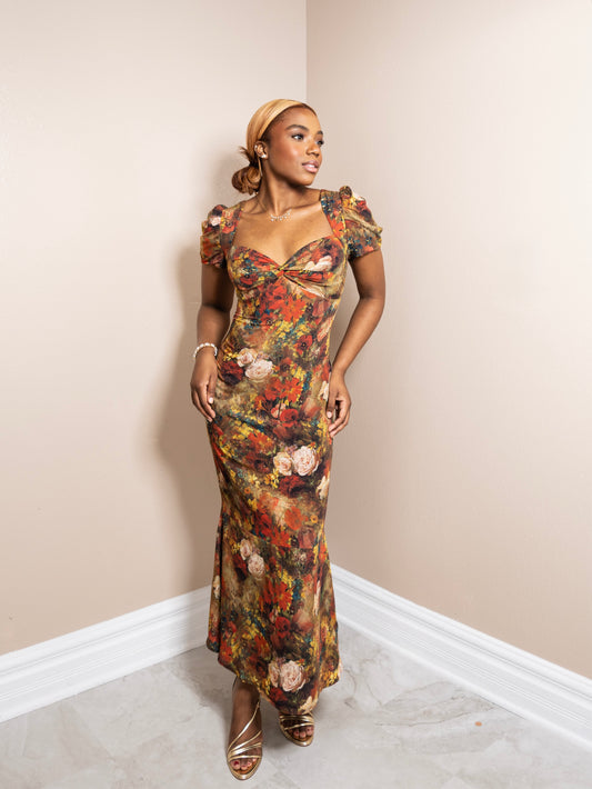 Vintage Garden Midi Dress