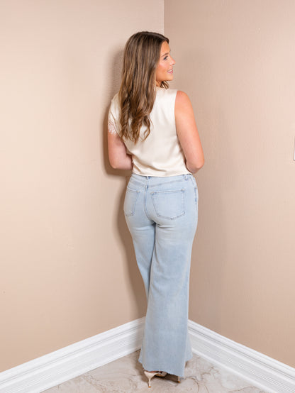 Dear John Fiona Rain Drops Wide Leg Jeans
