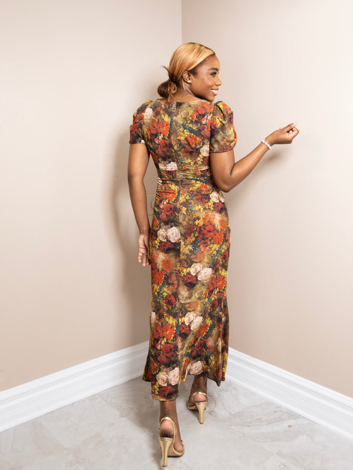 Vintage Garden Midi Dress