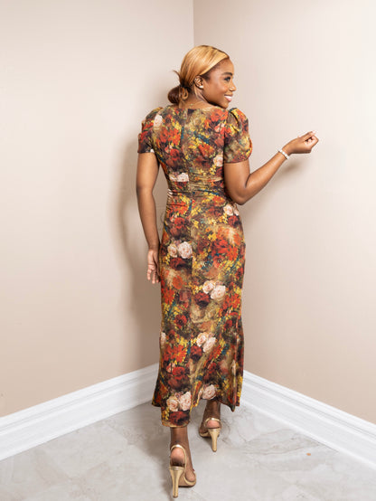Vintage Garden Midi Dress