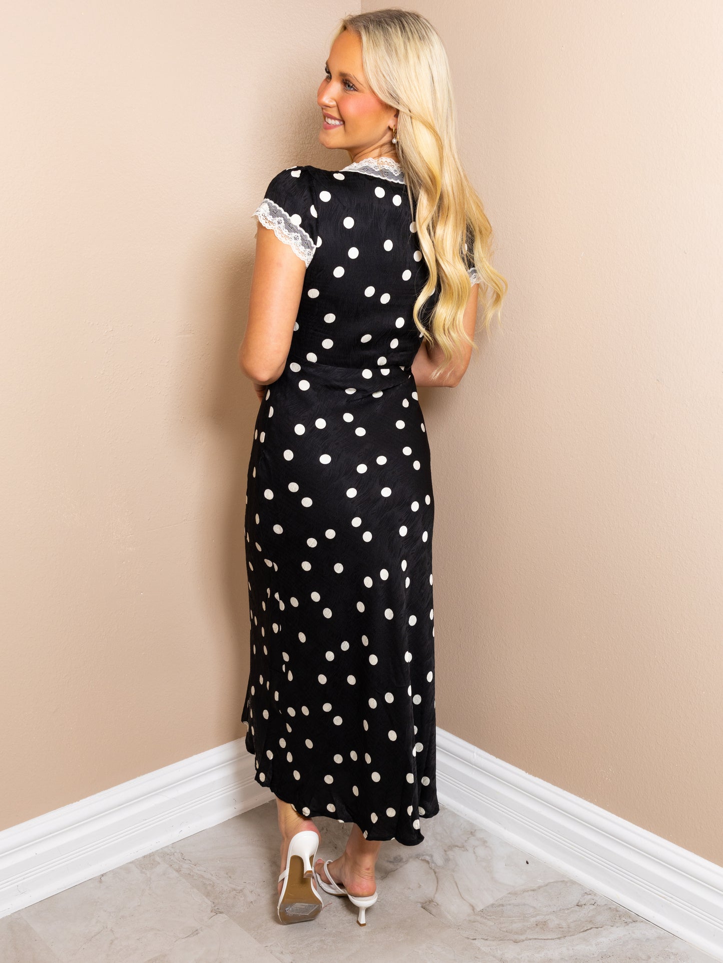 Vintage Charm Polka Dot Midi Dress