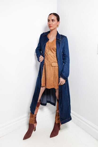Lightweight Denim Trench Coat
