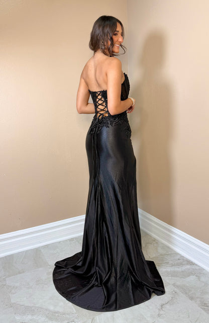 Noir Allure Lace Gown