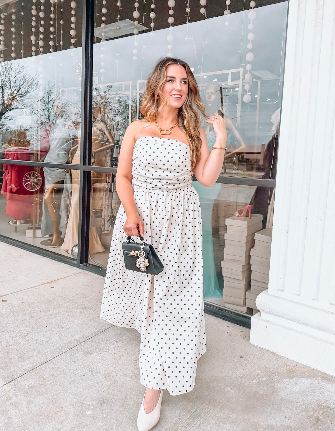 Monroe Dots Midi Dress