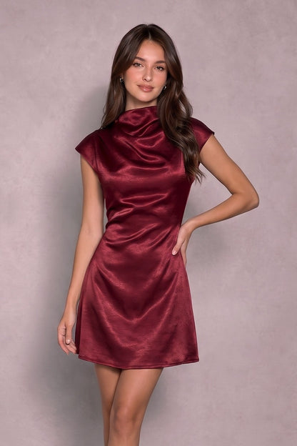 Ruby Hour Satin Mini Dress